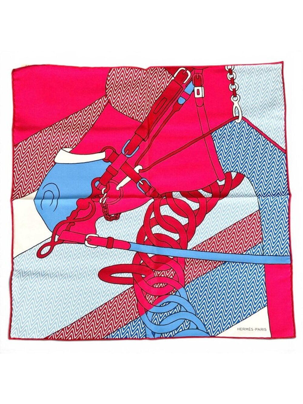 Hermes Carre 45 Harnais de Cabriolet Category Wagon Harness Silk 100% Scarf